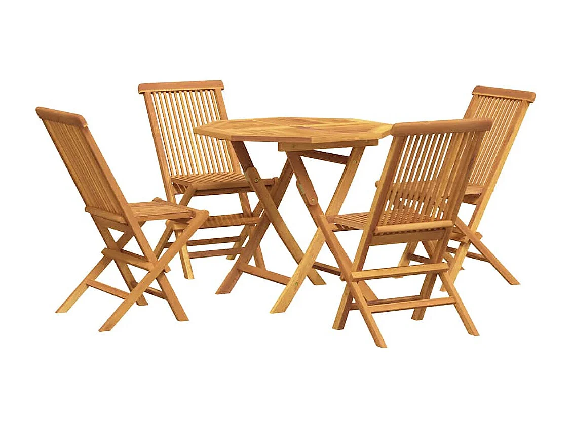 Ensemble à manger de jardin 5 pcs Bois de teck massif