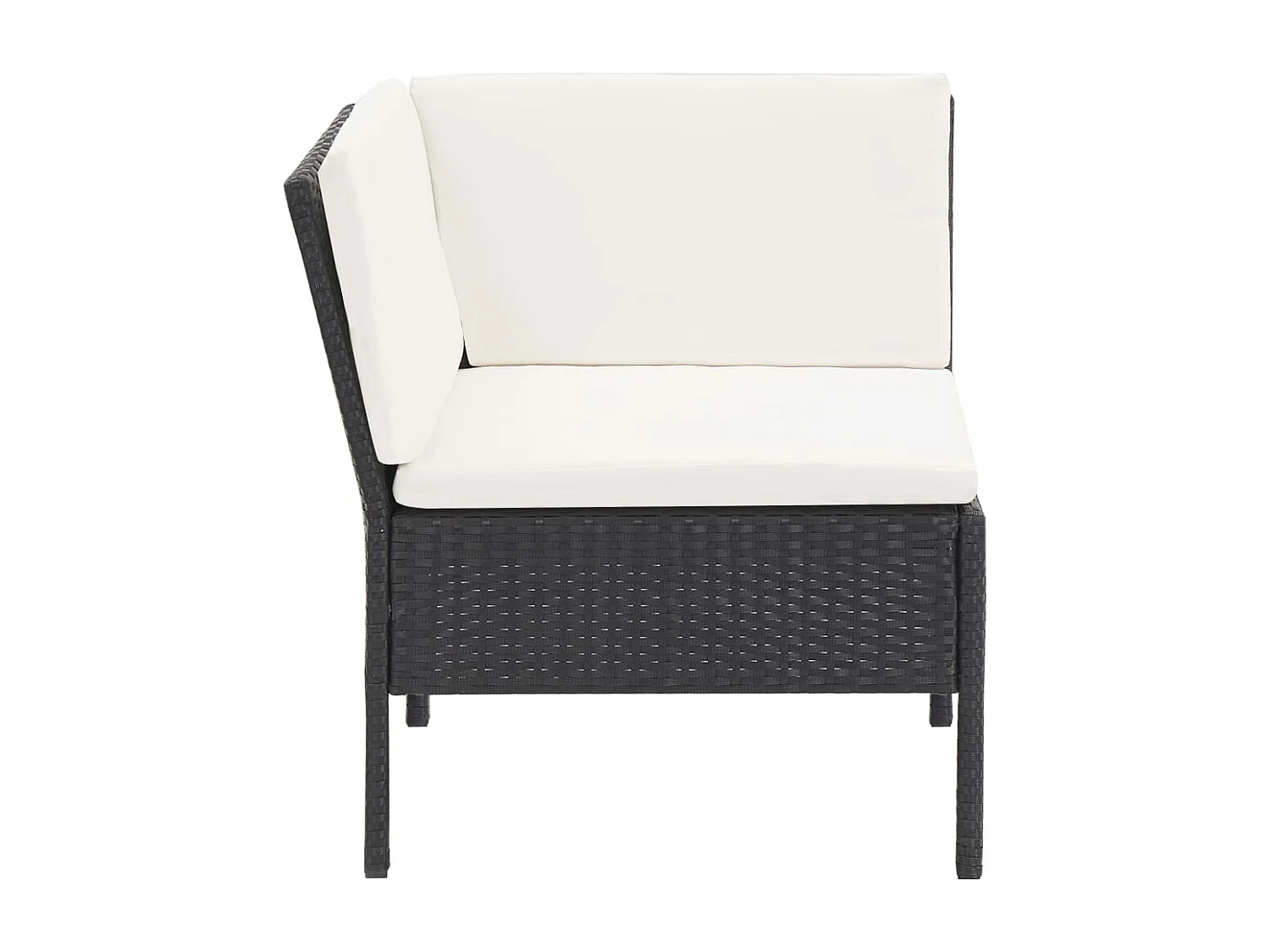 6-tlg. Garten-Lounge-Set mit Auflagen Poly Rattan Schwarz