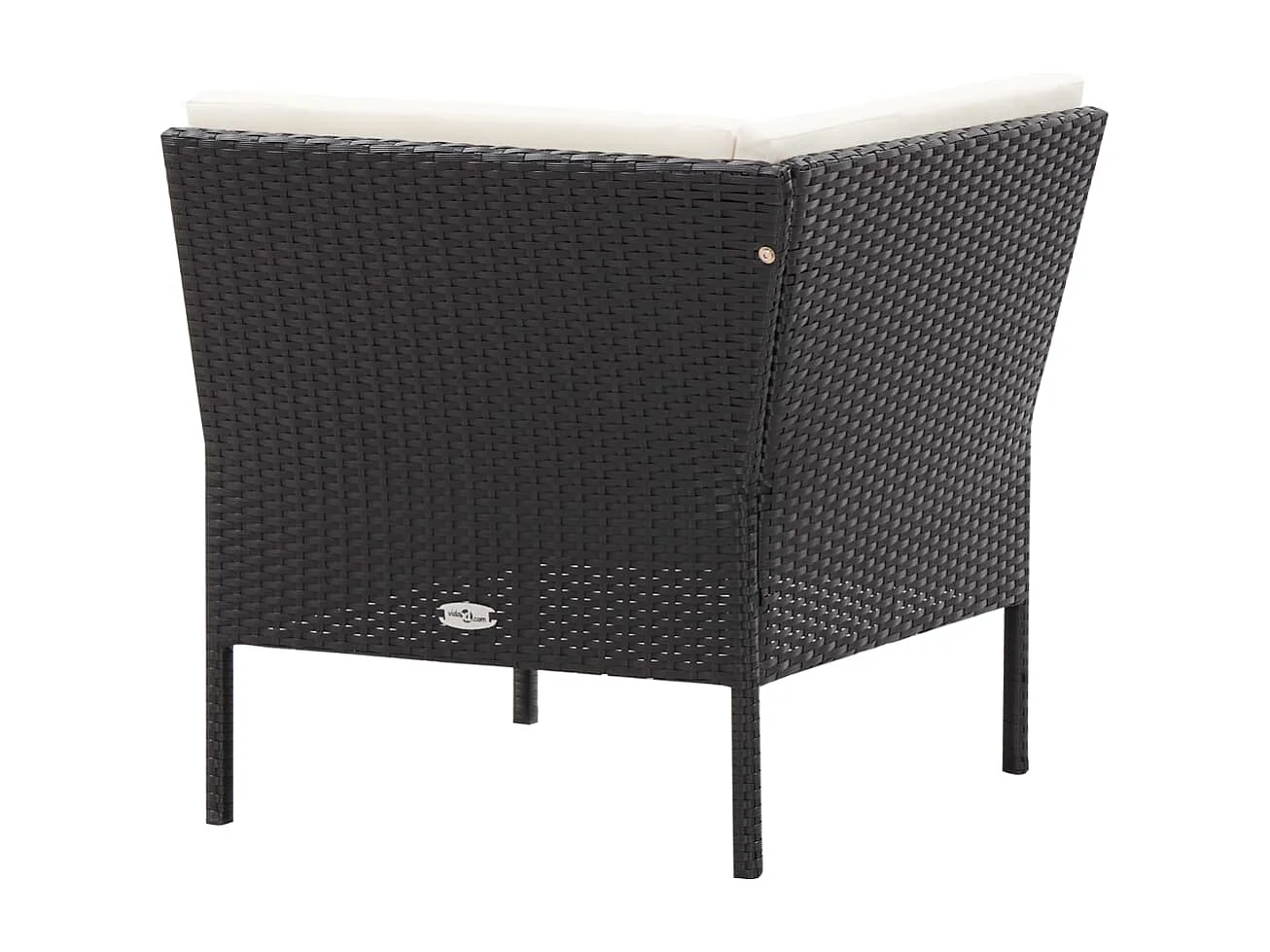 6-tlg. Garten-Lounge-Set mit Auflagen Poly Rattan Schwarz