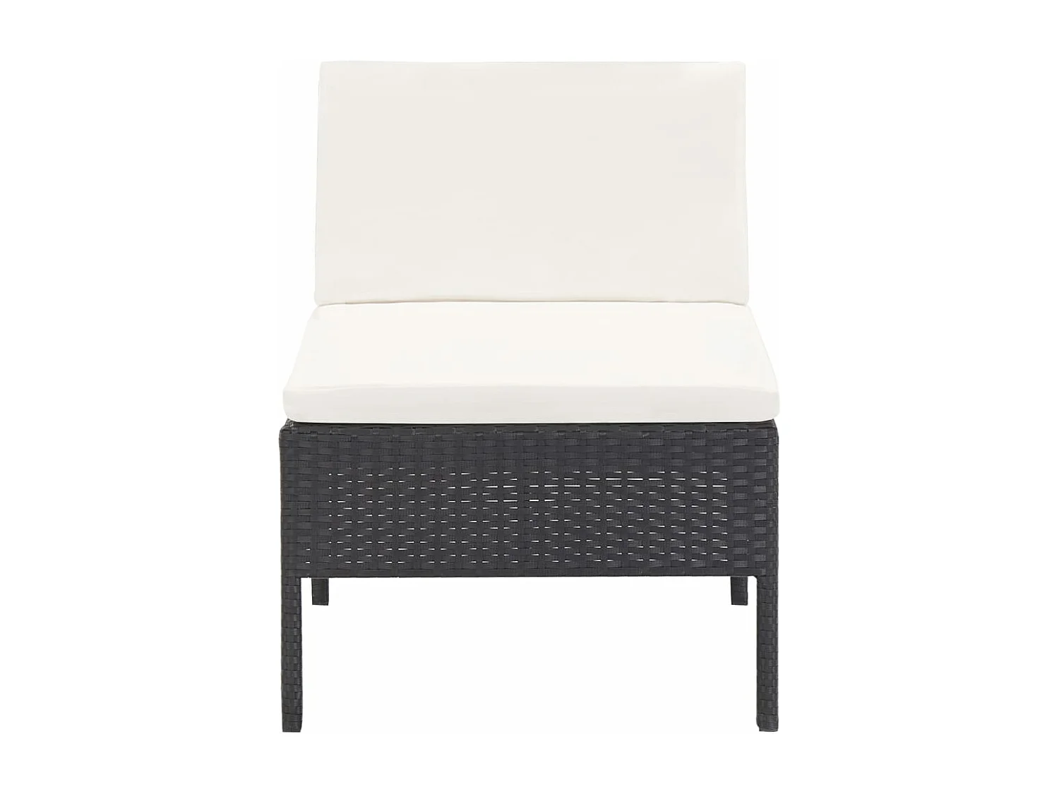 6-tlg. Garten-Lounge-Set mit Auflagen Poly Rattan Schwarz
