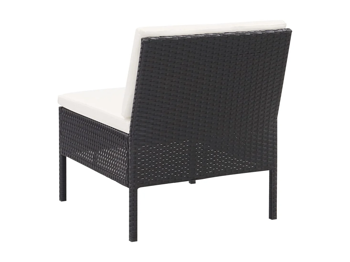 6-tlg. Garten-Lounge-Set mit Auflagen Poly Rattan Schwarz