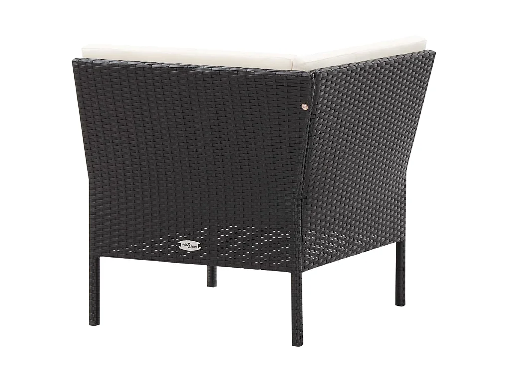 Salon de jardin 6 pcs avec coussins Résine tressée Noir