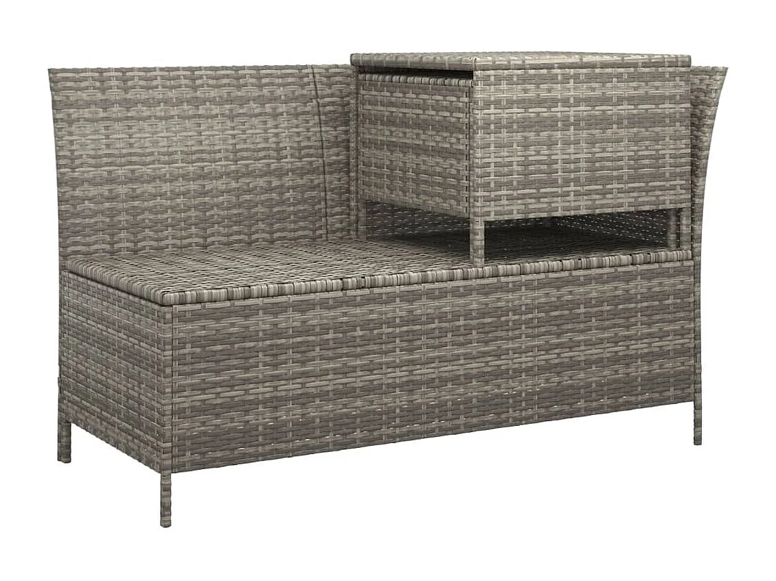 Salon de jardin 4 pcs avec coussins Gris Résine tressée