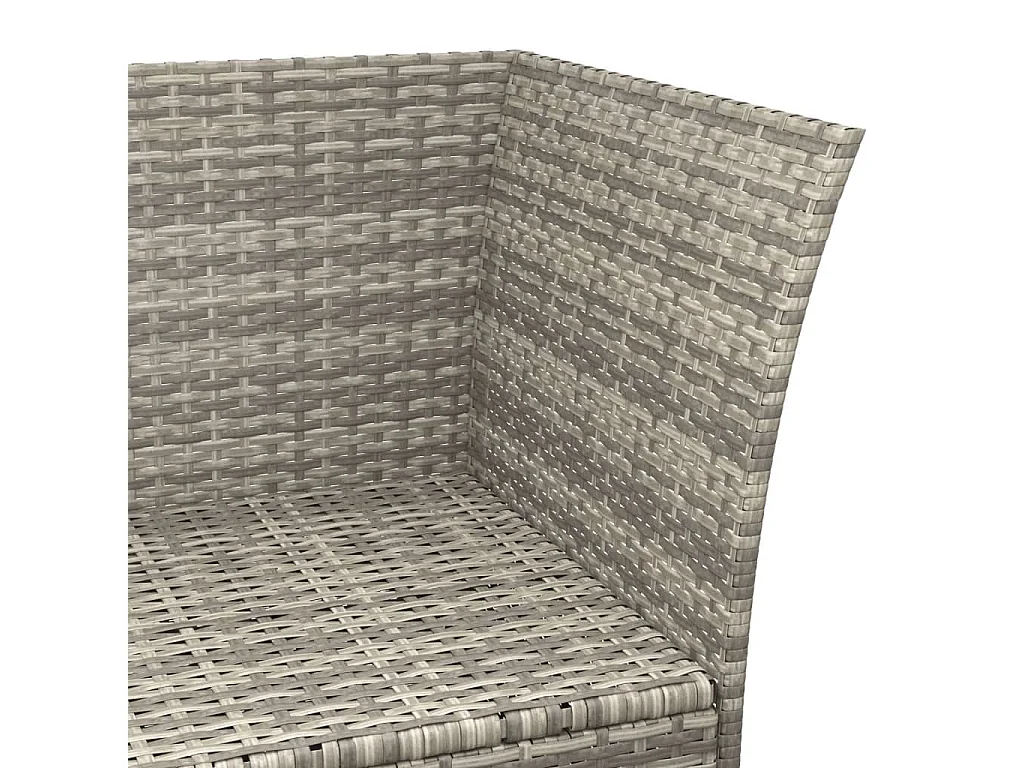 Salon de jardin 4 pcs avec coussins Gris Résine tressée