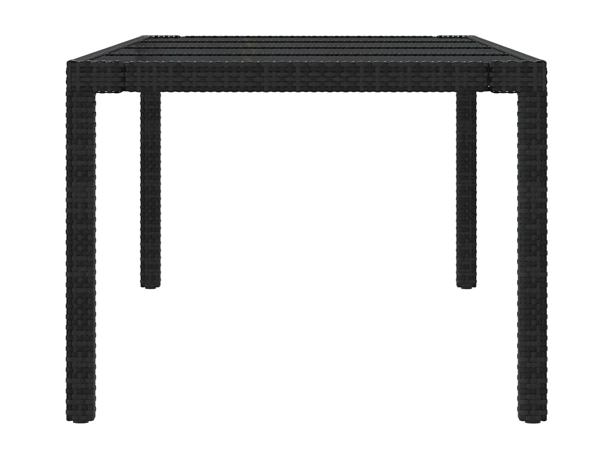 Set da Pranzo da Giardino 9 pz con Cuscini in Polyrattan Nero
