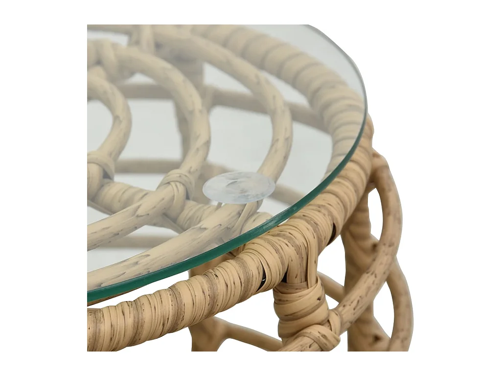 Set mesa y sillas de jardín 3 pzas ratán sintético color roble