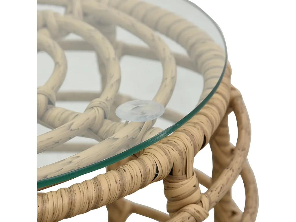 3-tlg. Bistro-Set Poly Rattan Eiche