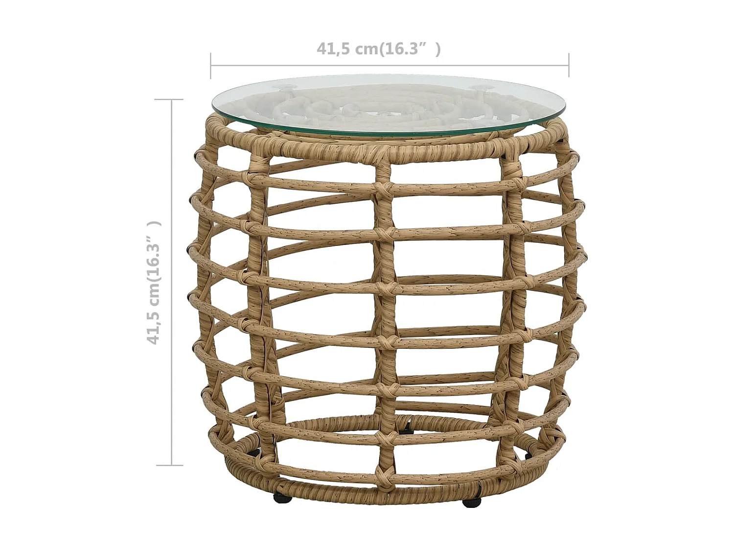 3-tlg. Bistro-Set Poly Rattan Eiche