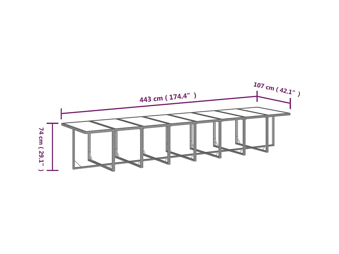 21-tlg. Garten-Essgruppe mit Kissen Poly Rattan Grau