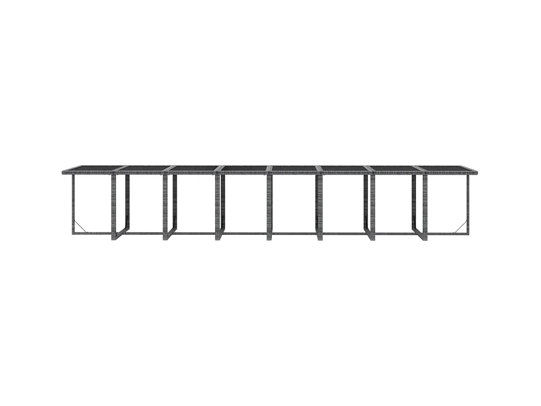 21-tlg. Garten-Essgruppe mit Kissen Poly Rattan Grau