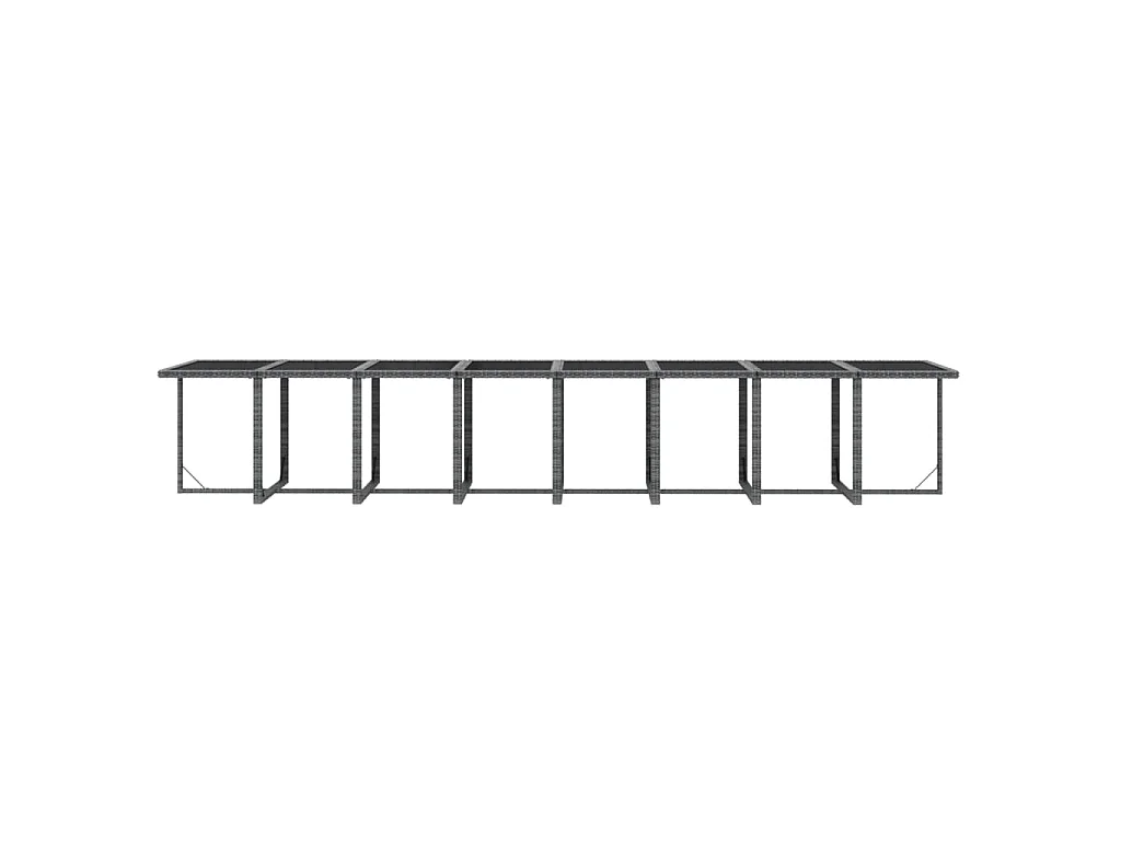 Set da Pranzo per Giardino 21pz con Cuscini Polyrattan Grigio