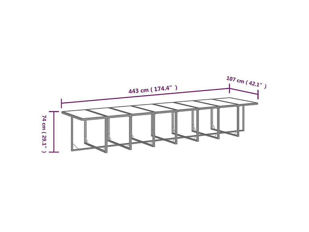 Set da Pranzo per Giardino 21pz con Cuscini Polyrattan Grigio