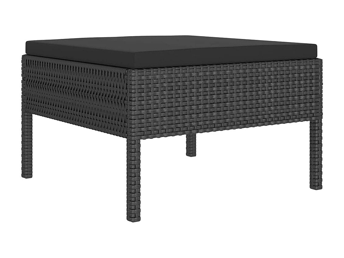 10-tlg. Garten-Lounge-Set mit Auflagen Poly Rattan Schwarz