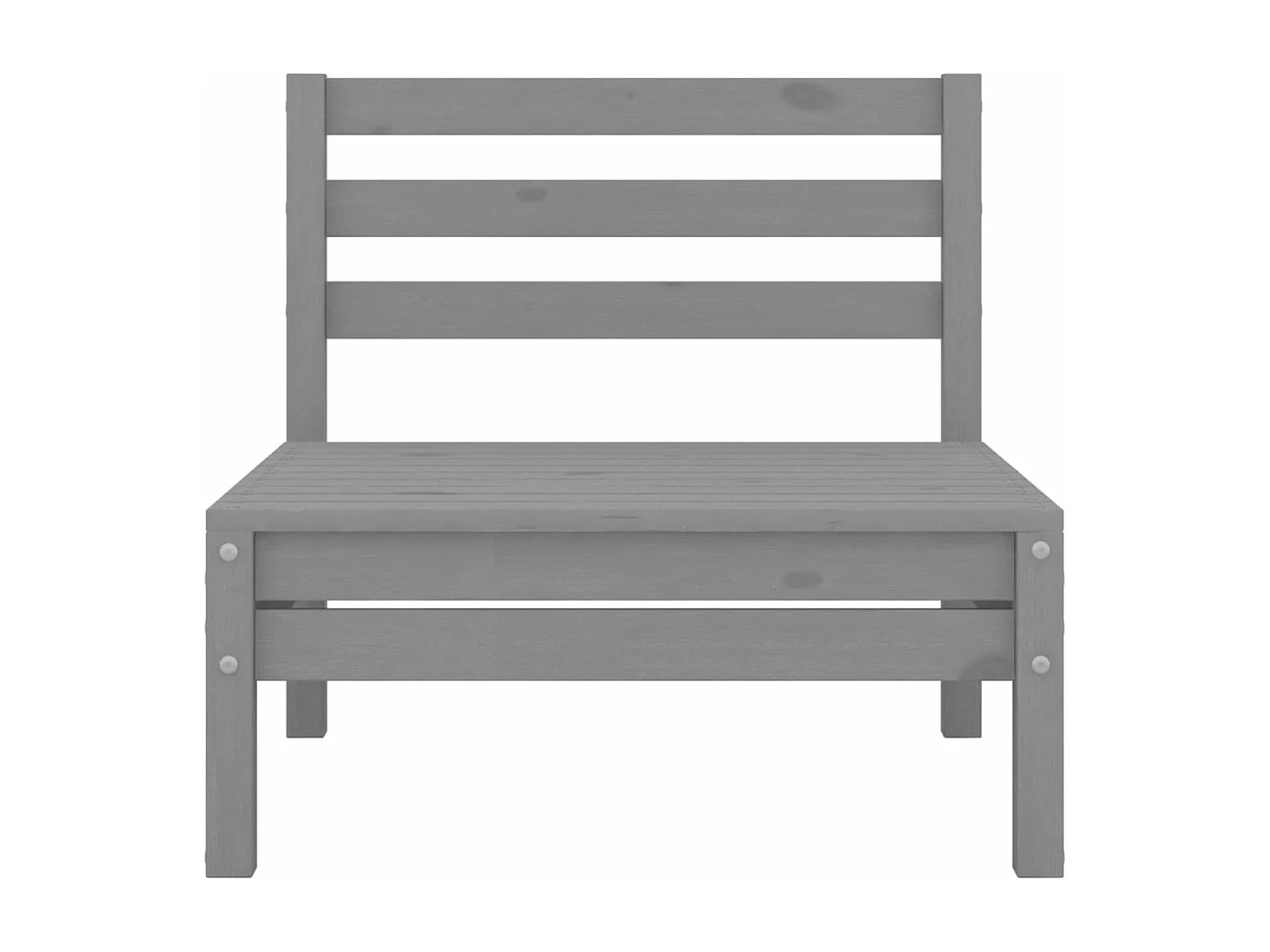 Salon de jardin 7 pcs Gris Bois de pin massif