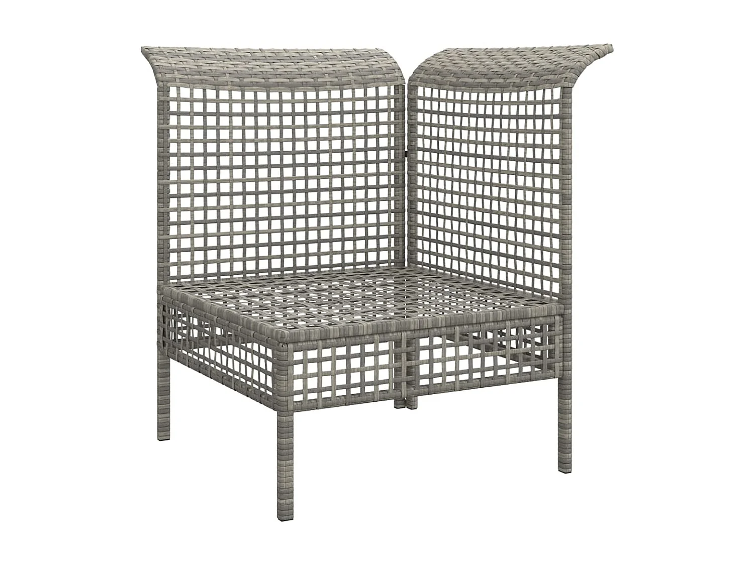 Canapé d'angle de jardin avec coussin gris résine tressée