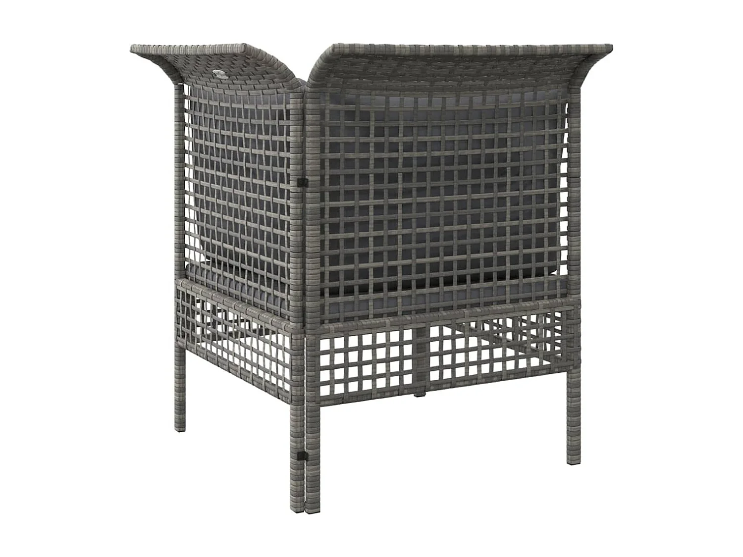 Canapé d'angle de jardin avec coussin gris résine tressée