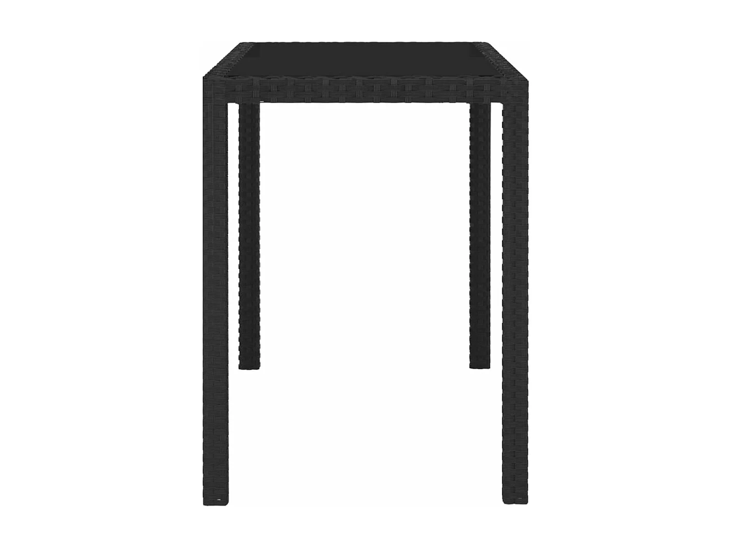 5-tlg. Garten-Essgruppe mit Auflagen Poly Rattan Schwarz