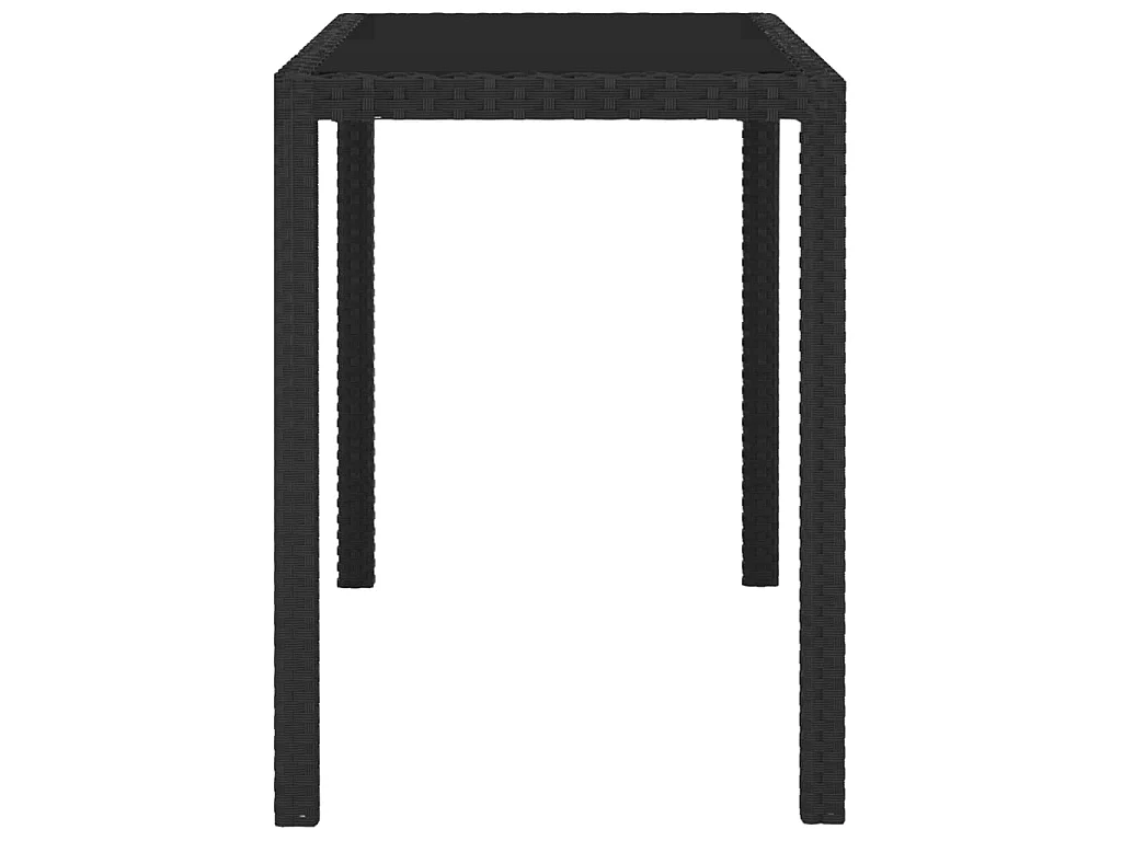 Set da Pranzo da Giardino 5 pz con Cuscini in Polyrattan Nero