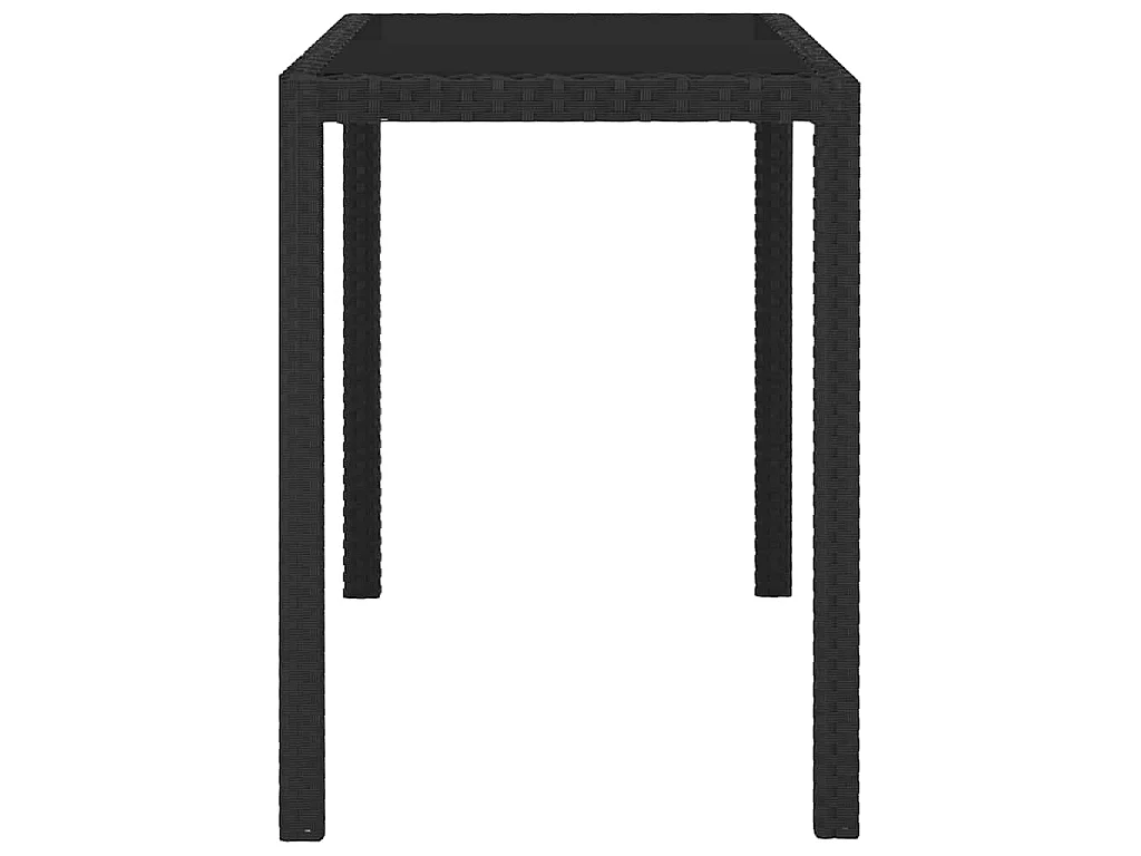 Ensemble à manger d'extérieur 5 pcs coussin Résine tressée Noir