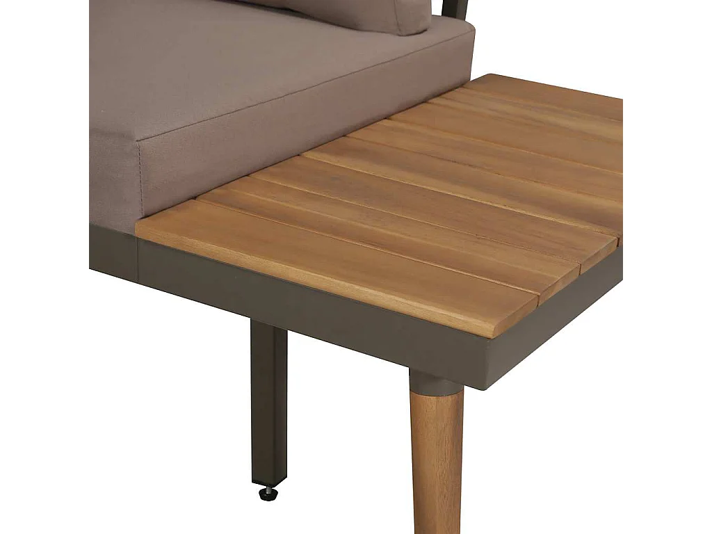 Salon de jardin 4pcs et coussins Bois d'acacia solide Marron