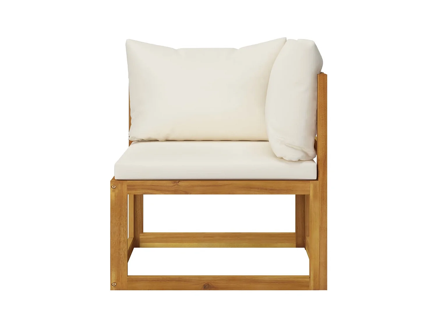 Salon de jardin 6 pcs avec coussin Crème Bois d'acacia solide