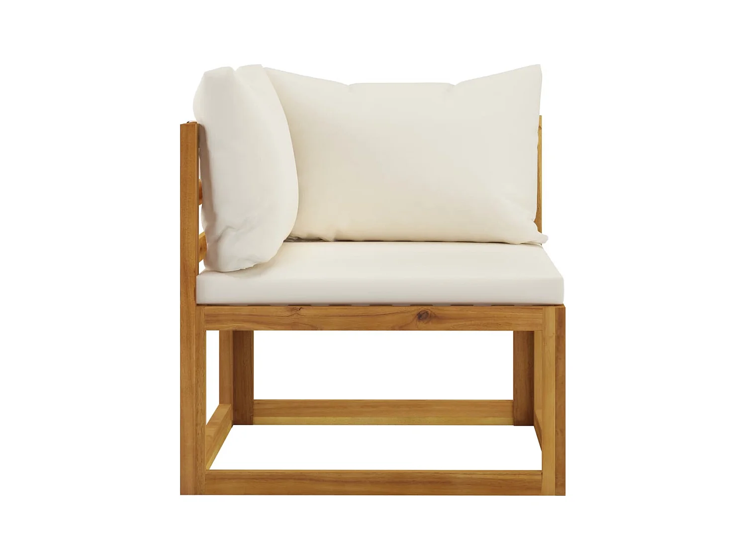 Salon de jardin 6 pcs avec coussin Crème Bois d'acacia solide