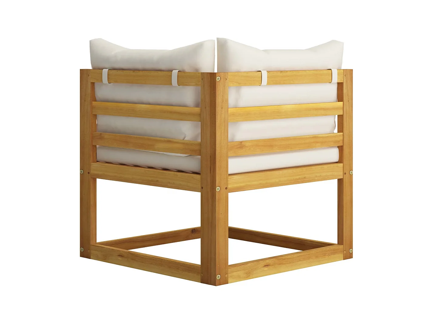 Salon de jardin 6 pcs avec coussin Crème Bois d'acacia solide
