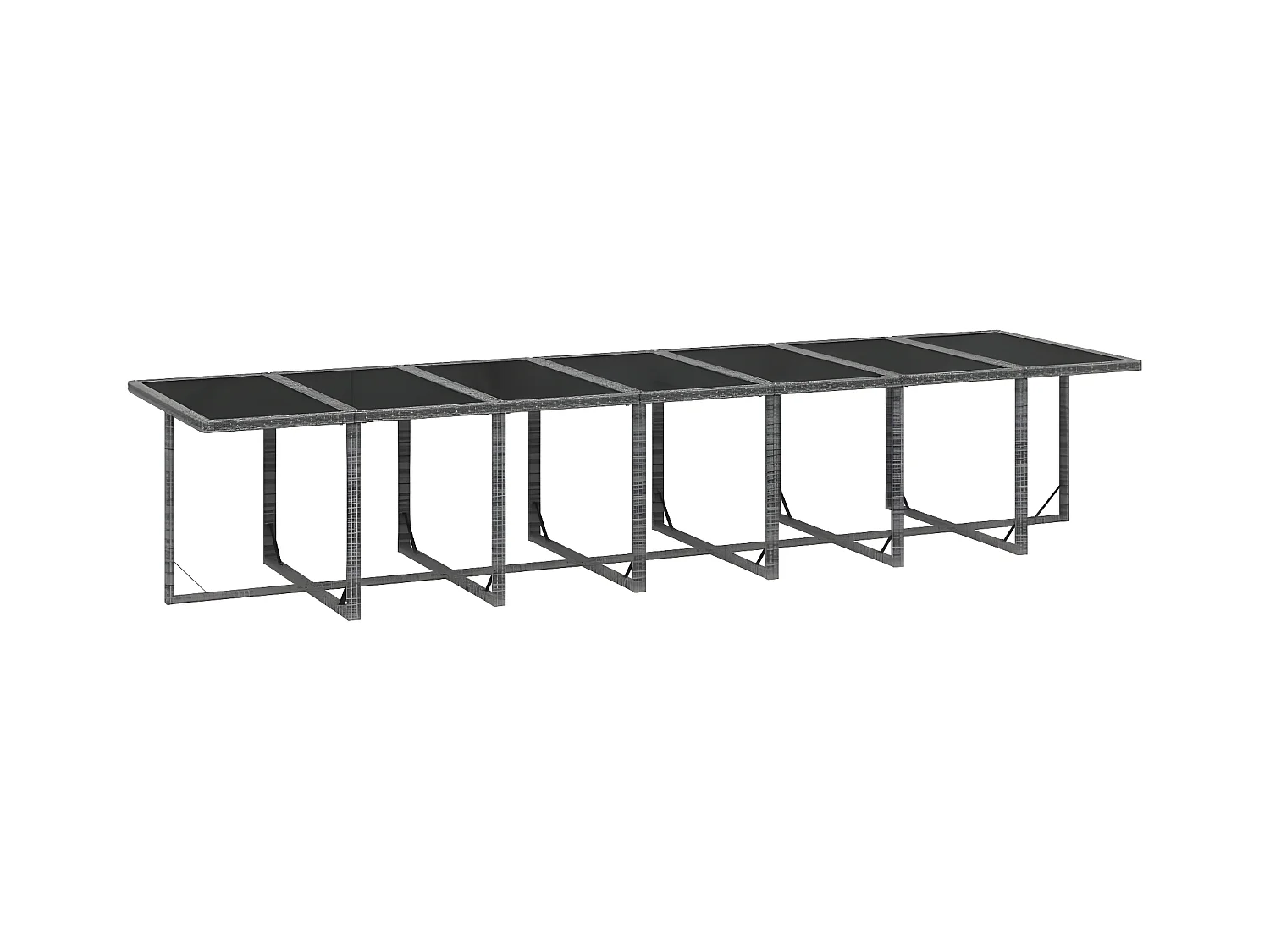 19-tlg. Garten-Essgruppe mit Kissen Poly Rattan Grau