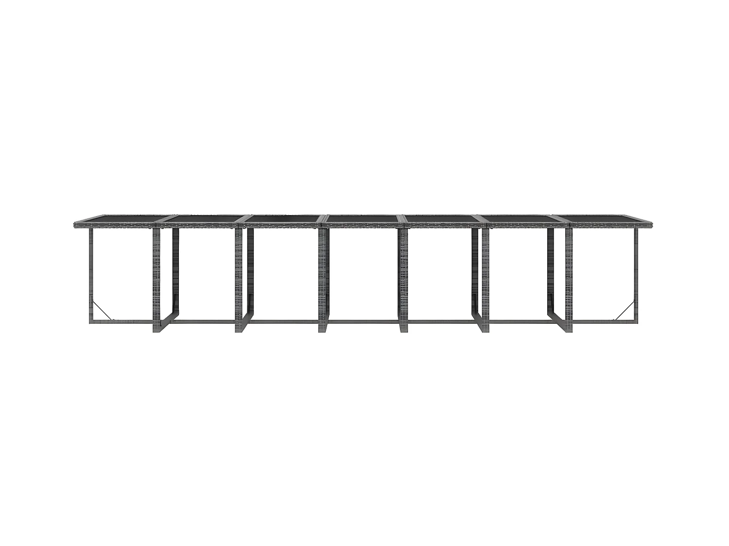 19-tlg. Garten-Essgruppe mit Kissen Poly Rattan Grau