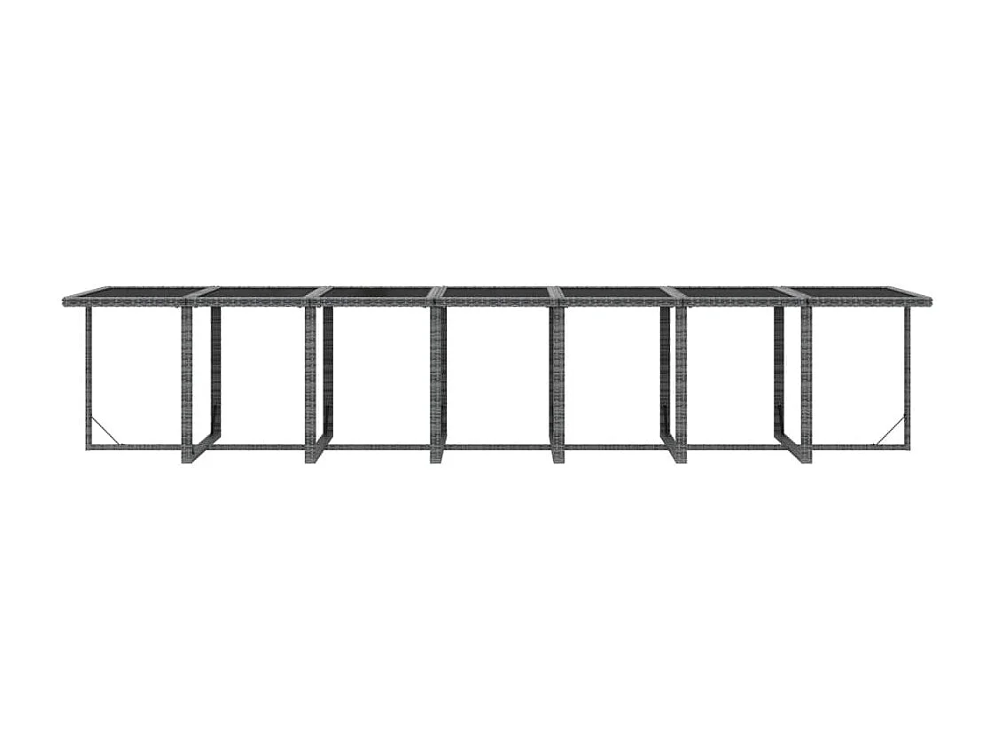 19-tlg. Garten-Essgruppe mit Kissen Poly Rattan Grau