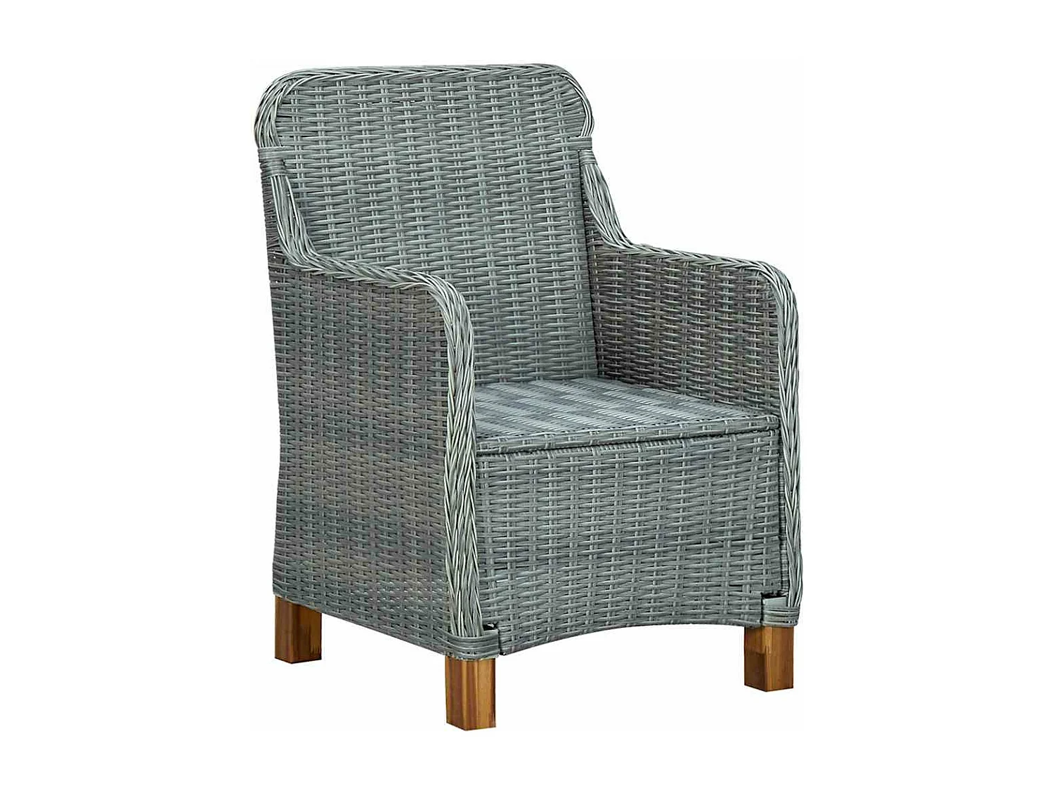 9-delige Tuinset met kussens poly rattan lichtgrijs