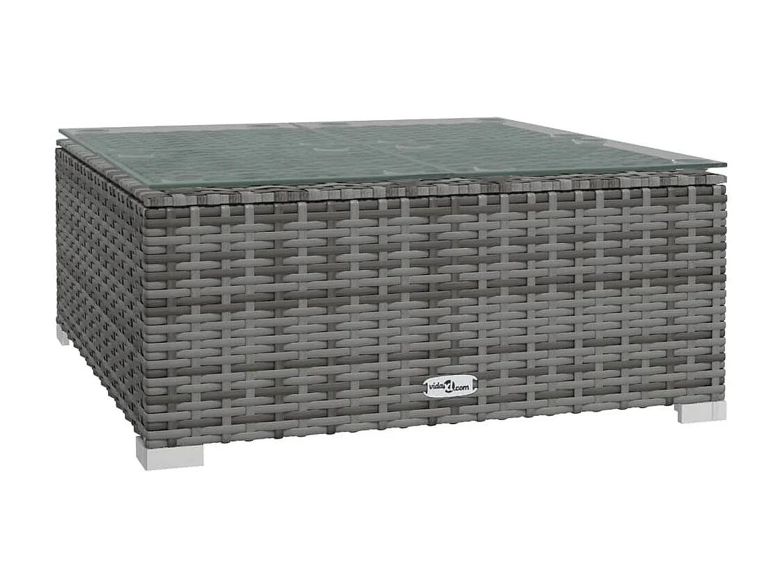 Salon de jardin 5 pcs avec coussins résine tressée gris