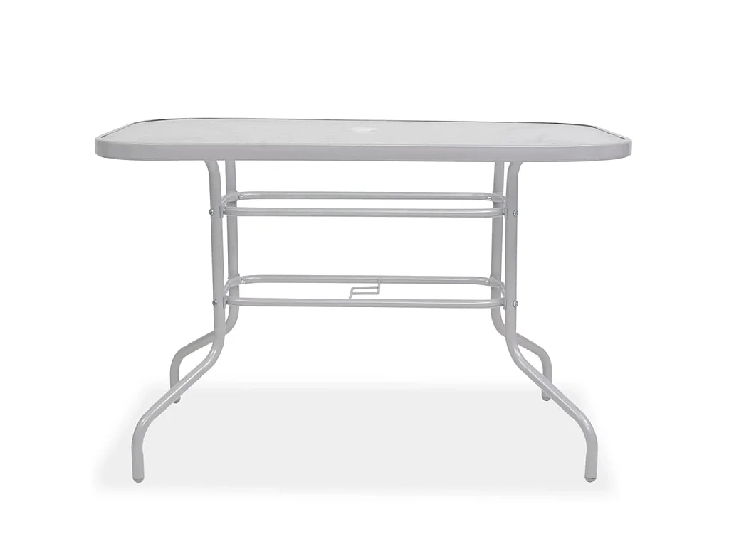 Juego de comedor de jardín 8 piezas acero y textilene gris