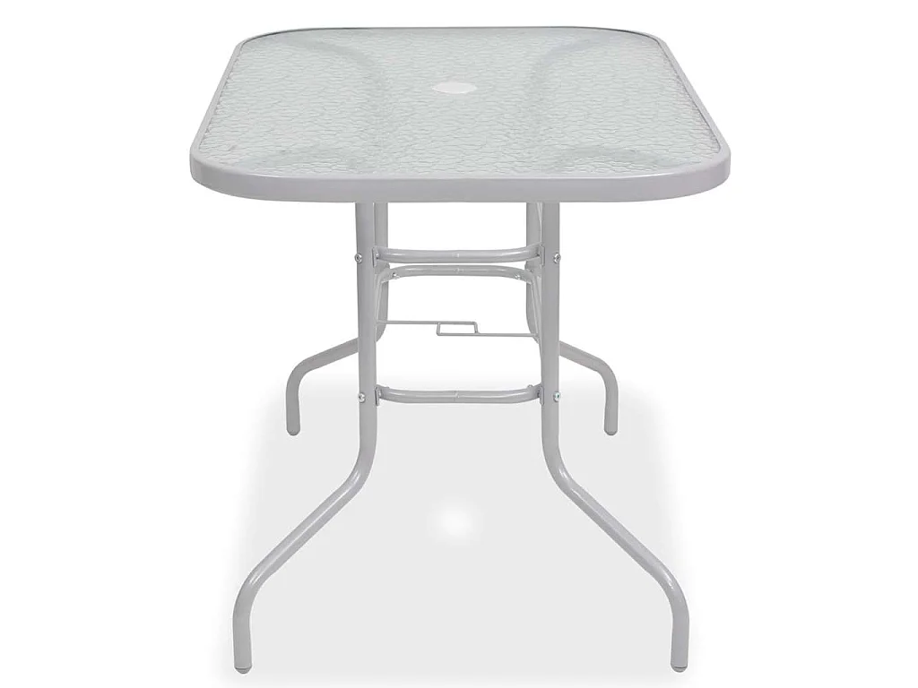 Juego de comedor de jardín 8 piezas acero y textilene gris