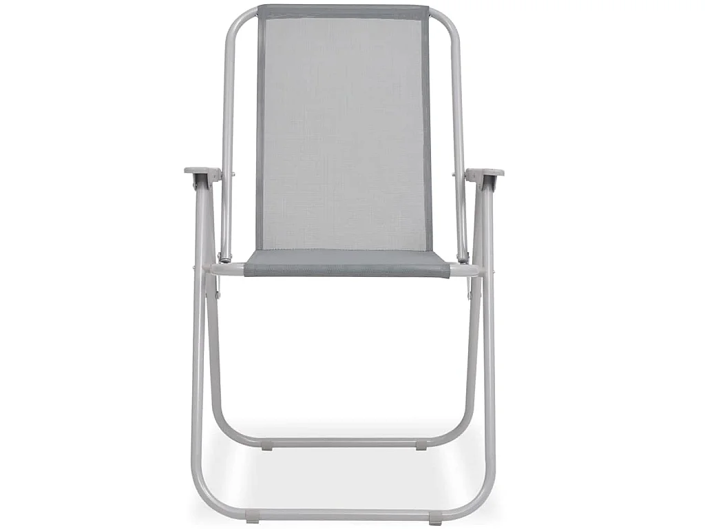 Juego de comedor de jardín 8 piezas acero y textilene gris