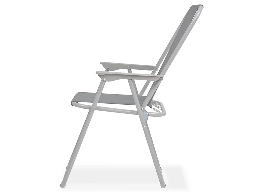 Juego de comedor de jardín 8 piezas acero y textilene gris