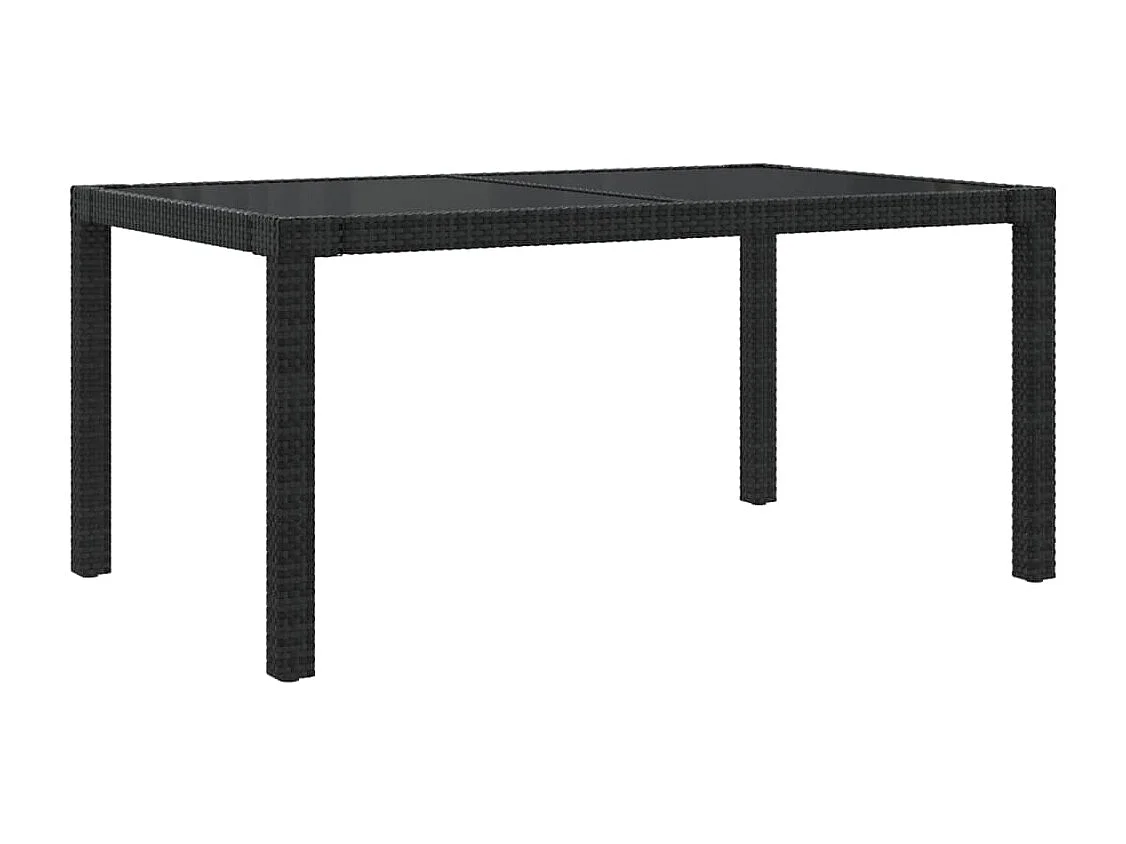 7 pcs conjunto jantar exterior com almofadões vime PE preto