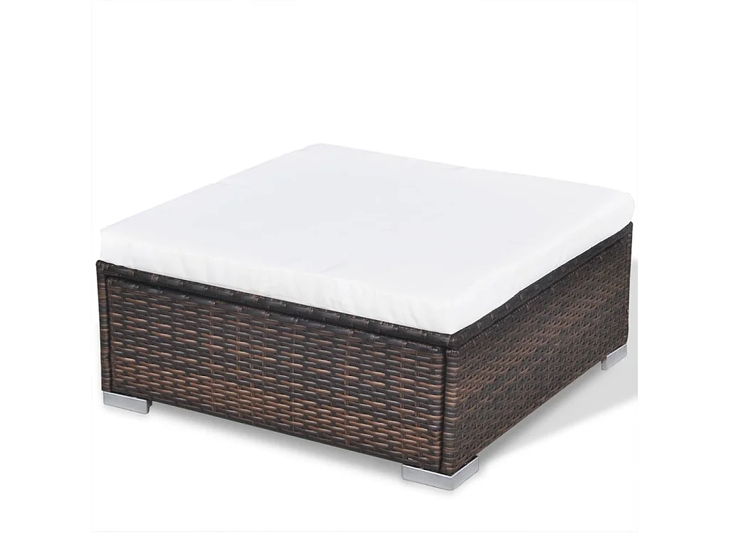 Set Divani da Giardino 10 pz con Cuscini in Polyrattan Marrone