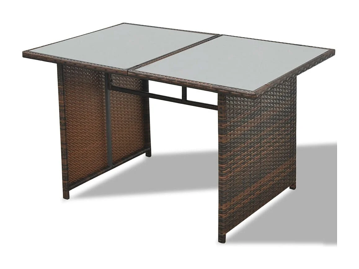 Set Divani da Giardino 10 pz con Cuscini in Polyrattan Marrone