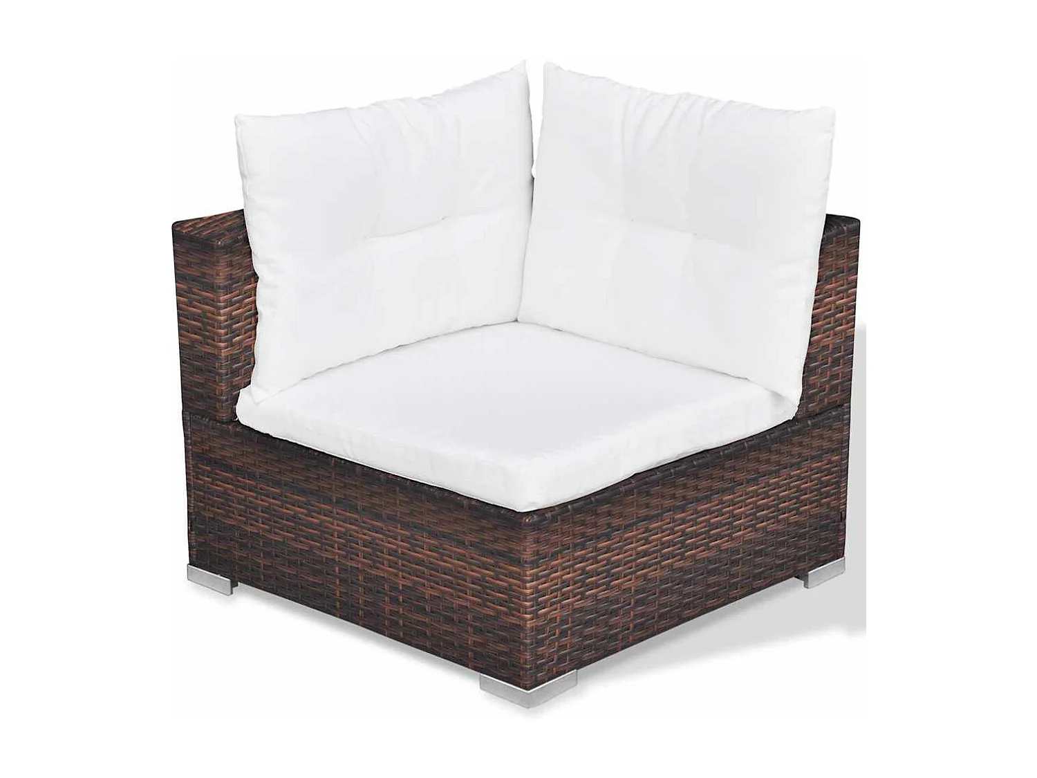 Salon de jardin 10 pcs avec coussins Résine tressée Marron