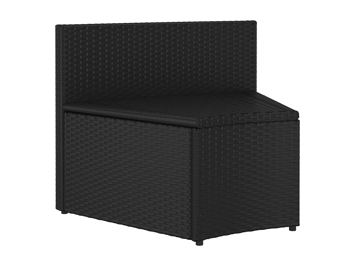 4-tlg. Garten-Sofagarnitur mit Auflagen Poly Rattan Schwarz