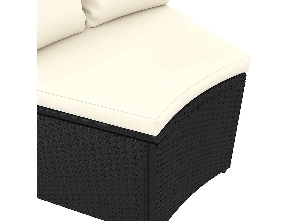 Set Divani da Giardino 4 pz con Cuscini in Polyrattan Nero