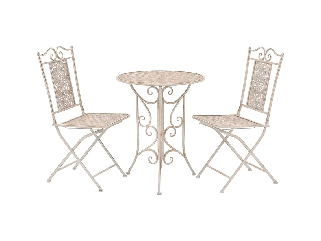 Set da Bistrò 3 pz in Acciaio Bianco
