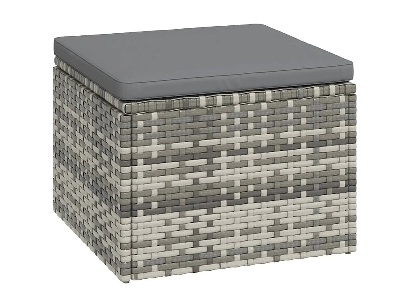 Set de muebles de jardín 3 pzas y cojines ratán sintético gris