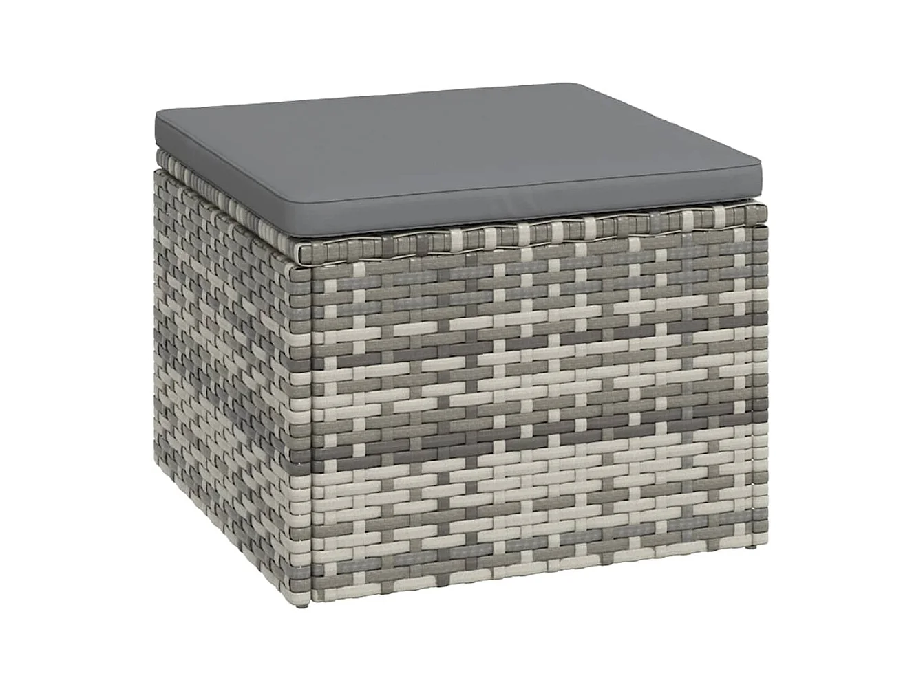 Salon de jardin 3 pcs avec coussins Gris Résine tressée