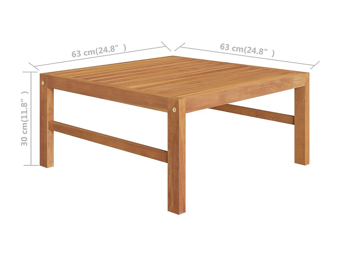 6-tlg. Garten-Lounge-Set mit Creme Kissen Massivholz Teak