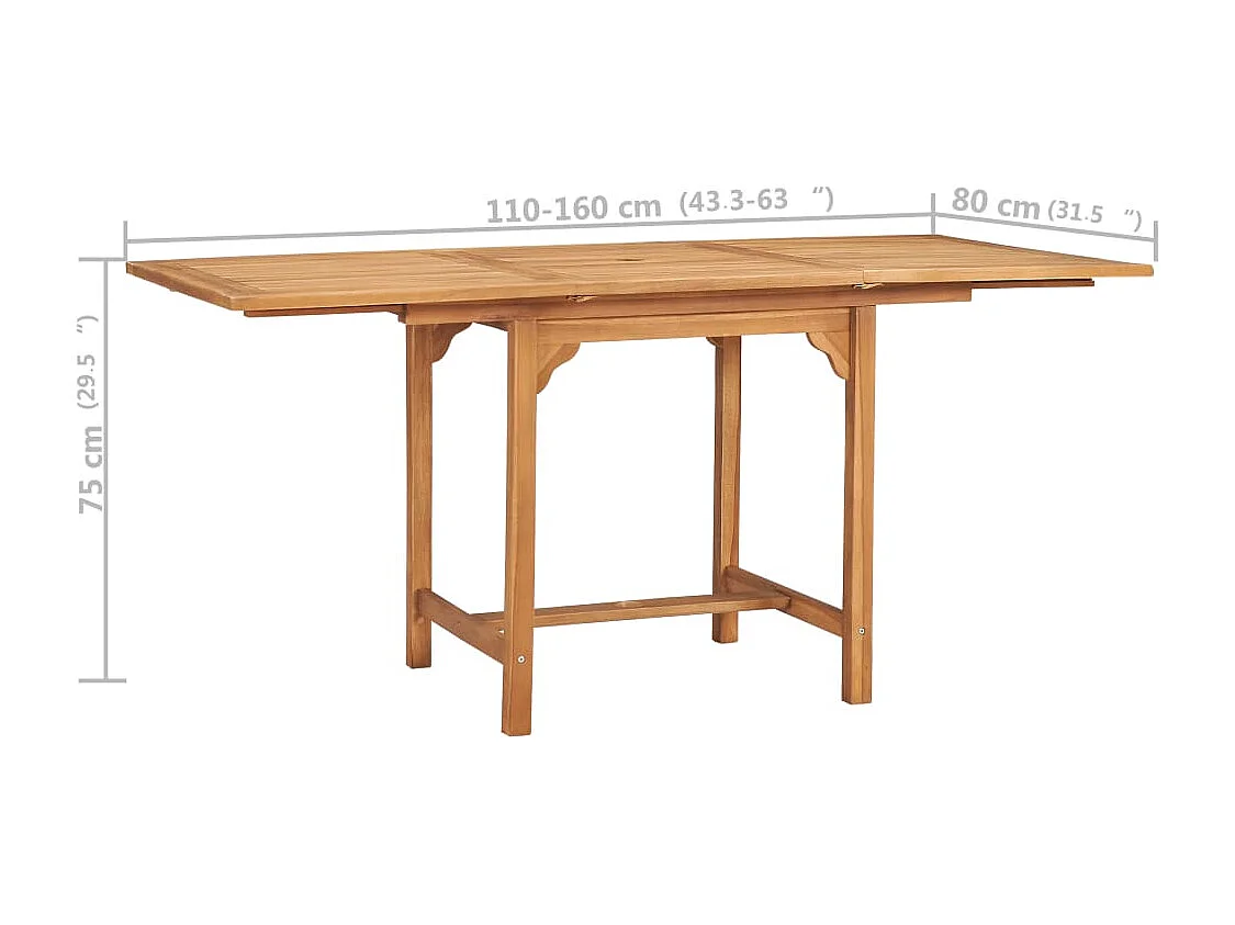 Ensemble à manger de jardin 5 pcs Bois de teck massif