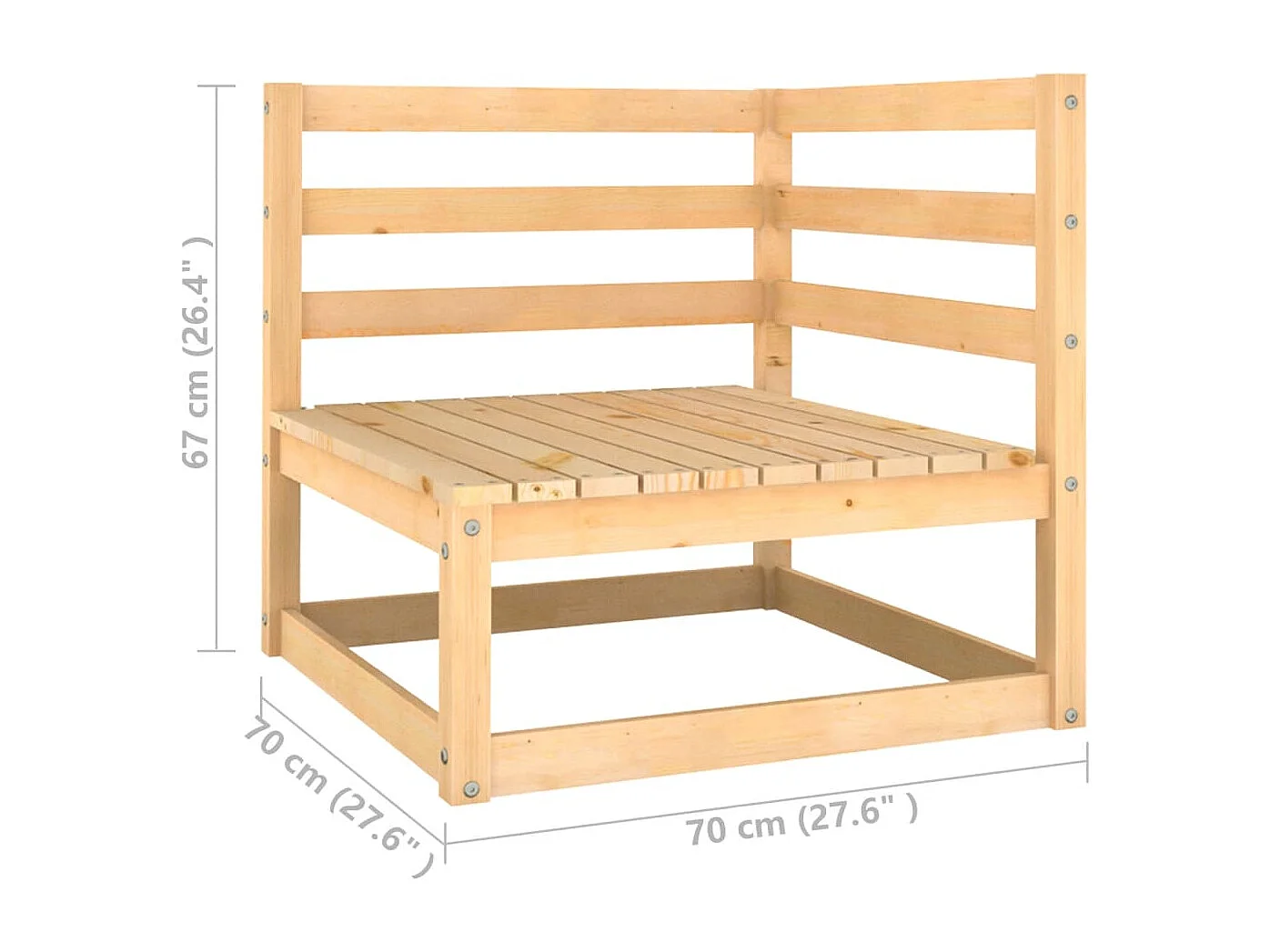 5-delige Loungeset met kussens massief grenenhout