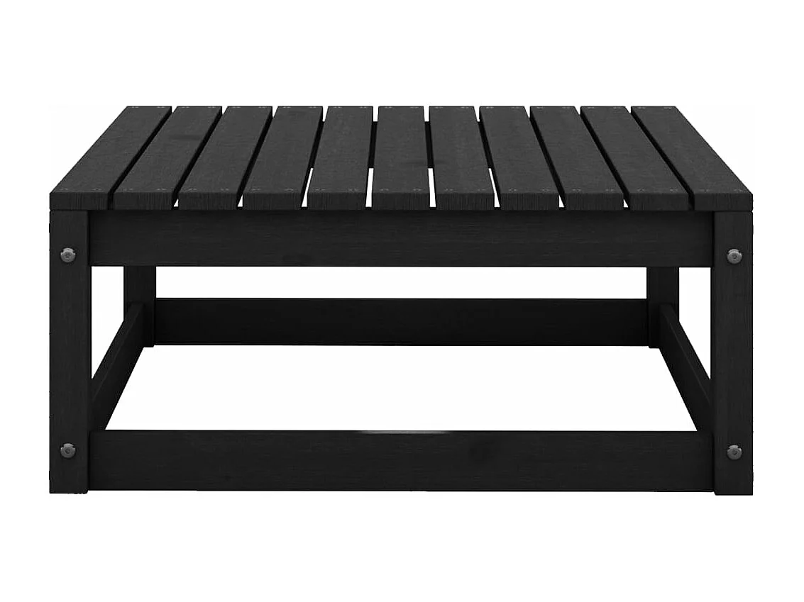 7-tlg. Garten-Lounge-Set Schwarz Massivholz Kiefer