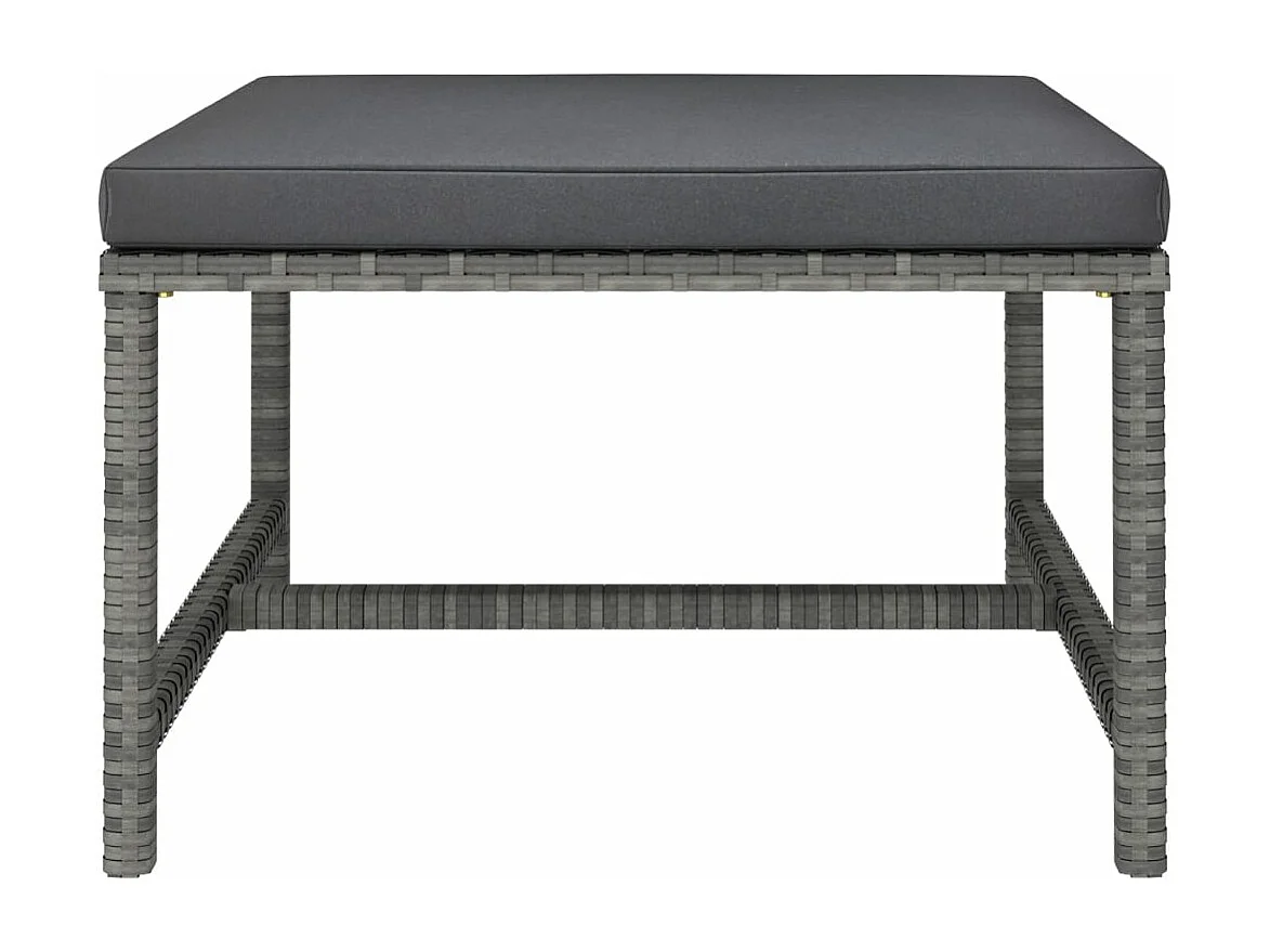 5-tlg. Garten-Lounge-Set mit Kissen Poly Rattan Grau